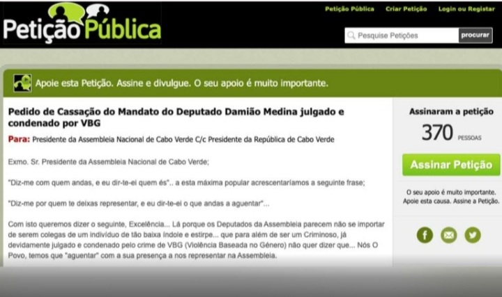 Petição Pública quer cassação do mandato do Deputado Damião Medina condenado por VBG